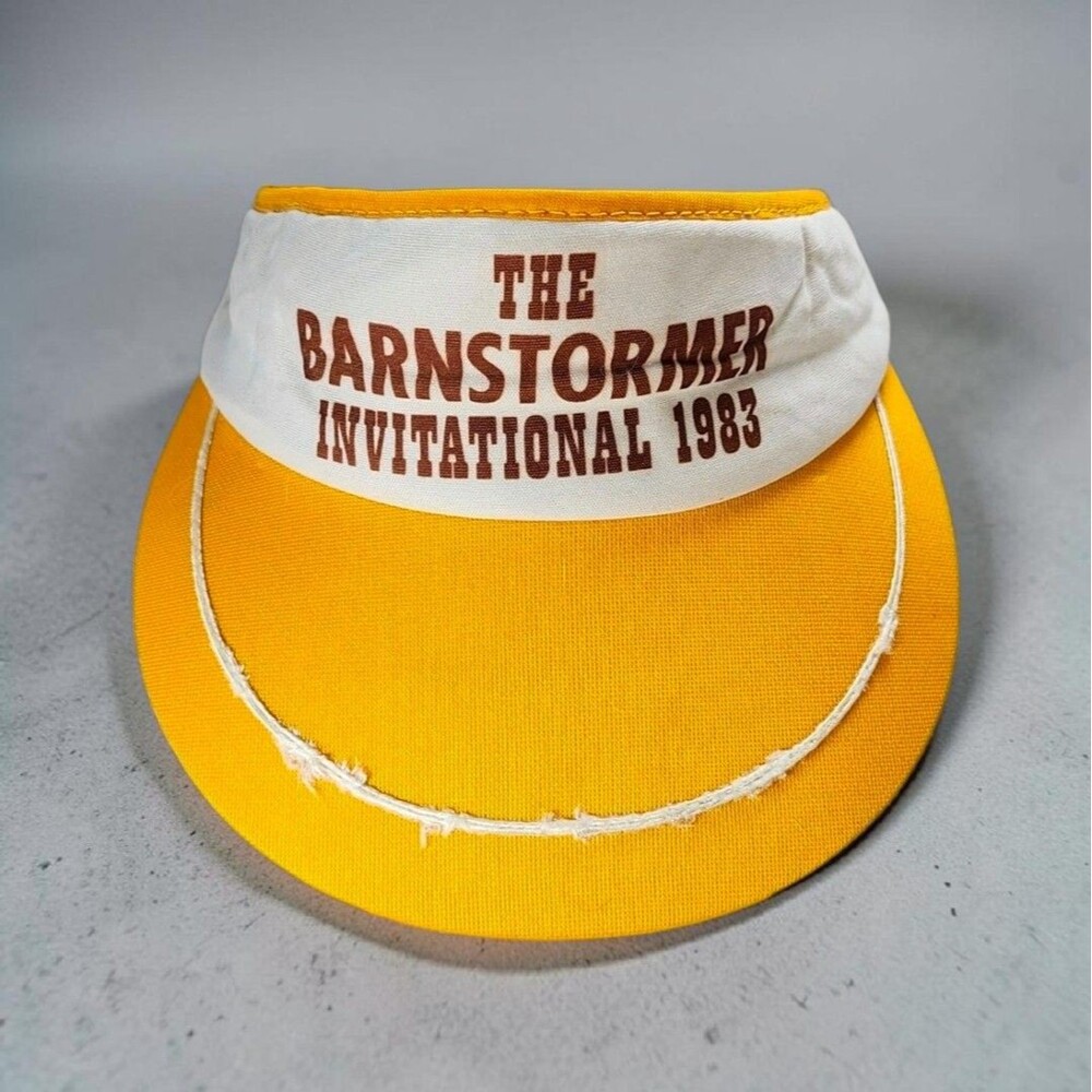 Vintage 1983 Barnstormer Invitational Visor California Headwear Promo Yellow